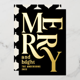 Modern minimal traditional merry Christmas Foil Ho Holiday Card