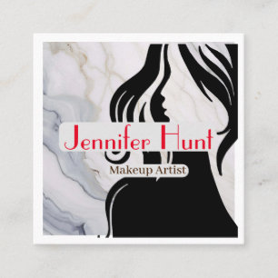 Modern Minimal Trendy Makeup Artist QR Code Square Business Card