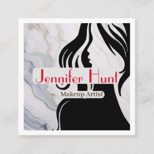 Modern Minimal Trendy Makeup Artist QR Code Square Business Card