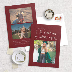 Modern Minimal Trendy Photo Grad Announcement