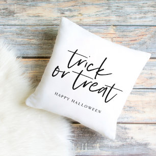 Modern Minimal Trick And Treat Happy Halloween Cushion