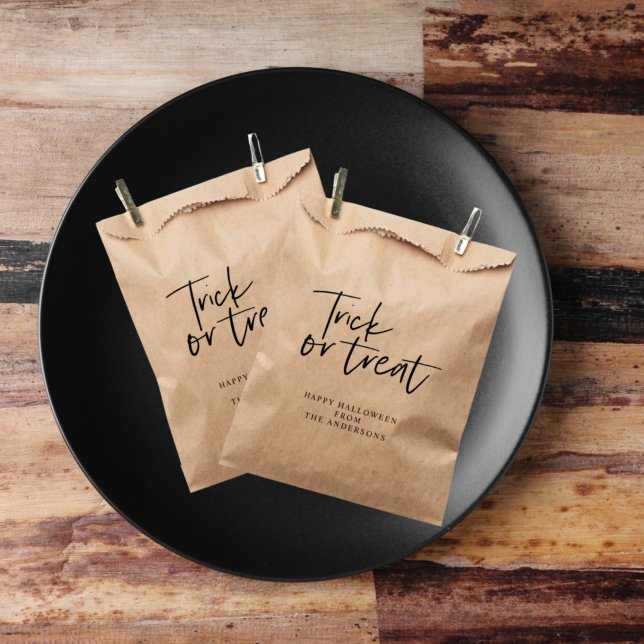 Modern Minimal Trick And Treat | Happy Halloween Favour Bag (Creator Uploaded)