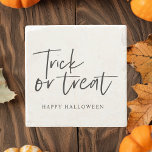 Modern Minimal Trick And Treat | Happy Halloween Stone Coaster<br><div class="desc">Modern Minimal Trick And Treat | Happy Halloween</div>