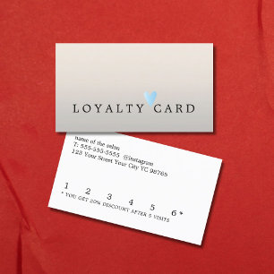Modern Minimal Turquoise Heart Beauty Loyalty Card