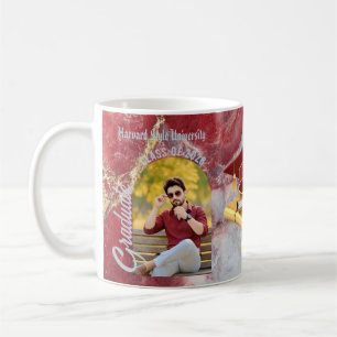 Modern Minimal Two Photo Graduation Party Coffee Mug