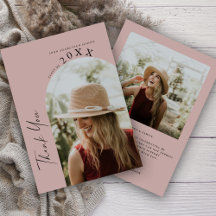 Modern Minimal Two Photo Handwritten Graduation