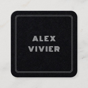 Modern Minimal Typography Black Frame Square Business Card