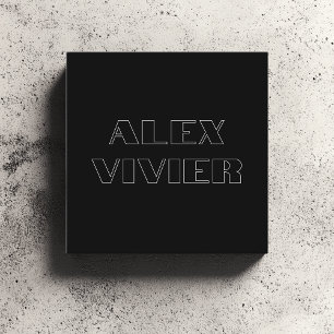 Modern Minimal Typography Black Square Business Card