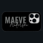 Modern minimal typography black white elegant Case-Mate iPhone 14 pro case<br><div class="desc">Modern minimal typography black white elegant simple unique personalised phone case design.</div>