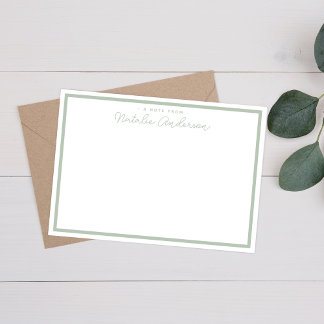 Modern Minimal Typography Casual Script Sage Green Card