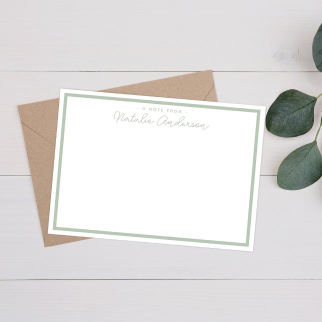 Modern Minimal Typography Casual Script Sage Green Card (Creator Uploaded)
