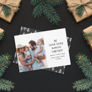 Modern, minimal typography holiday family photo