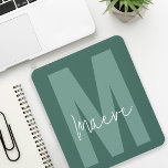 Modern minimal typography monogram sage green mouse pad<br><div class="desc">Modern minimal typography monogram sage green and white elegant simple unique personalised phone case design.</div>