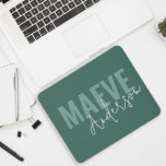 Modern minimal typography sage green elegant mouse pad<br><div class="desc">Modern minimal typography sage green and white elegant simple unique personalised phone case design.</div>