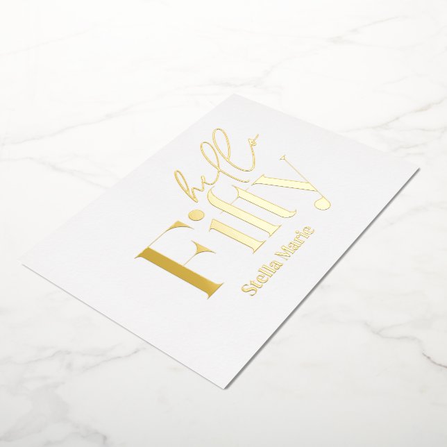 Modern minimal typography simple 50th birthday (Rotated)