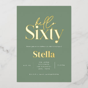 Modern minimal typography simple 60th birthday