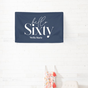 Modern minimal typography simple 60th birthday banner