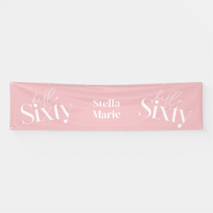 Modern minimal typography simple 60th birthday banner