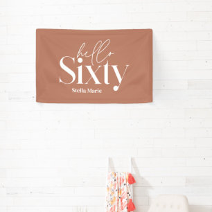 Modern minimal typography simple 60th birthday banner