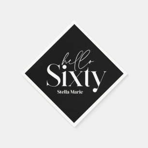Modern minimal typography simple 60th birthday napkin