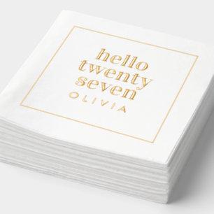 Modern minimal typography simple birthday foil napkins