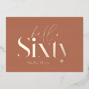 Modern minimal typography terracotta 60th birthday