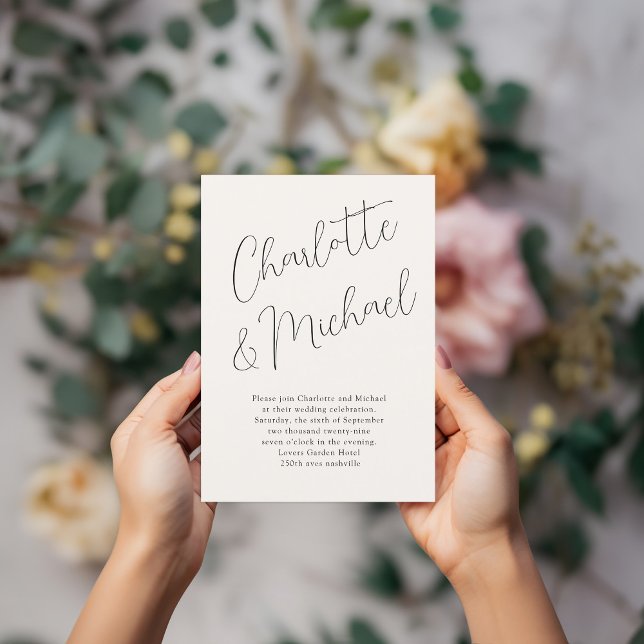 Modern, Minimal, Typography, Wedding Invitation (Modern, Minimal, Typography, Wedding Invitation.)