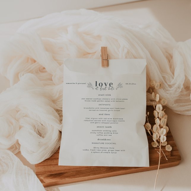 Modern Minimal | Unique Wedding Menu Favour Bag (Creator Uploaded)