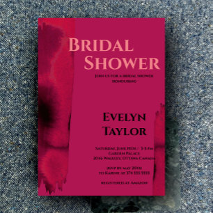 Modern, Minimal Viva Magenta Bridal Shower Invitation