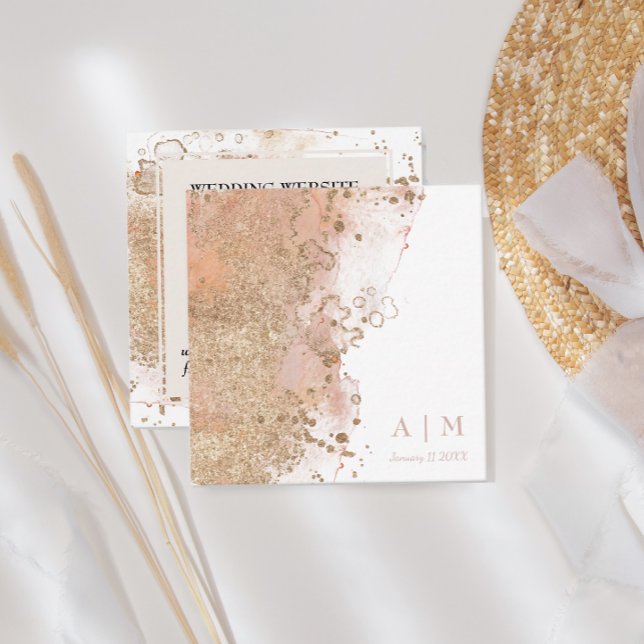 Modern Minimal Watercolor Beach Wedding QR Code Enclosure Card (Creator Uploaded)