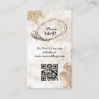 Modern Minimal Watercolor Oyster Beach RSVP