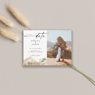 Modern Minimal Watercolor Wedding Save The Date