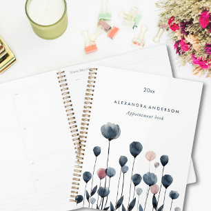 Modern Minimal Watercolor Wildflowers Appointment  Planner
