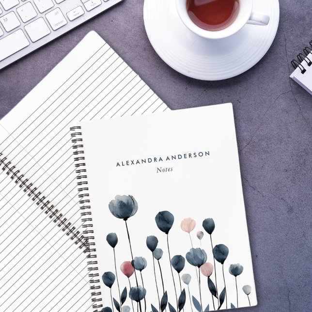 Modern Minimal Watercolor Wildflowers Notebook (Modern Minimal Watercolor Wildflowers Notebook)