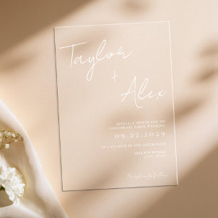 Modern Minimal Wedding Acrylic Invitations
