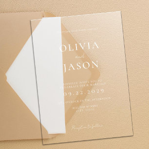 Modern Minimal Wedding Acrylic Invitations