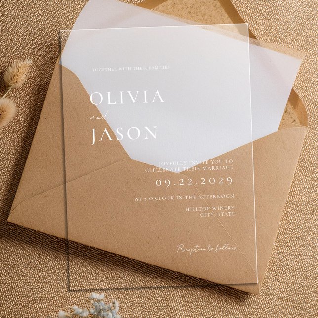 Modern Minimal Wedding Acrylic Invitations (Creator Uploaded)