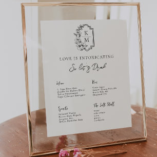 Modern Minimal   Wedding Bar Menu Poster