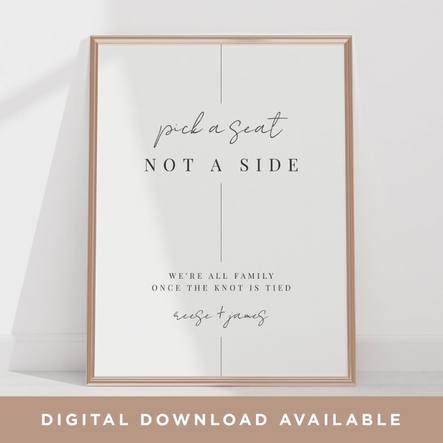 Modern Minimal Wedding Ceremony Seating Sign (Creator Uploaded)
