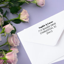 Modern Minimal Wedding Couple Name Return Address