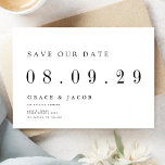 Modern Minimal Wedding Date Non-Photo Save The Date<br><div class="desc">Personalise this modern minimal chic design wedding save the date with all of your details.</div>