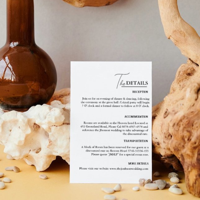 Modern Minimal Wedding Details Enclosure Card (Creator Uploaded)