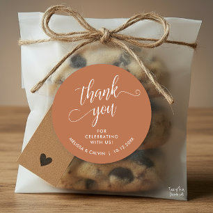 Modern Minimal Wedding Favour Gifts Thank You Classic Round Sticker