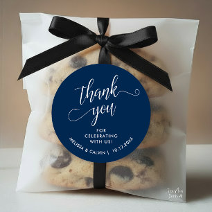 Modern Minimal Wedding Favour Gifts Thank You Classic Round Sticker