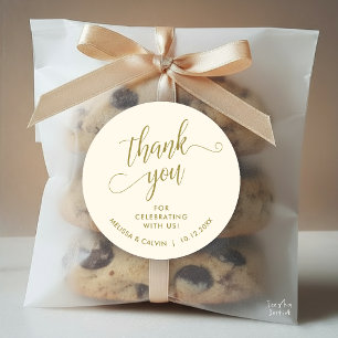 Modern Minimal Wedding Favour Gifts Thank You Classic Round Sticker
