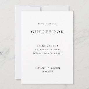 Modern Minimal Wedding Guestbook Sign Card