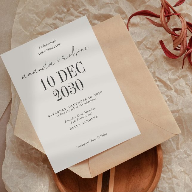 Modern Minimal Wedding Invitation (Creator Uploaded)
