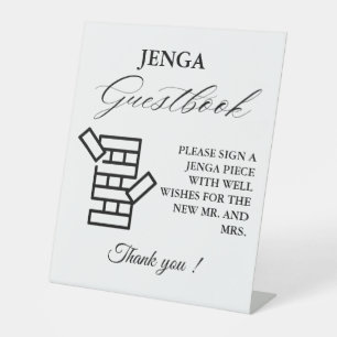 Modern Minimal Wedding Jenga Game Guestbook Sign