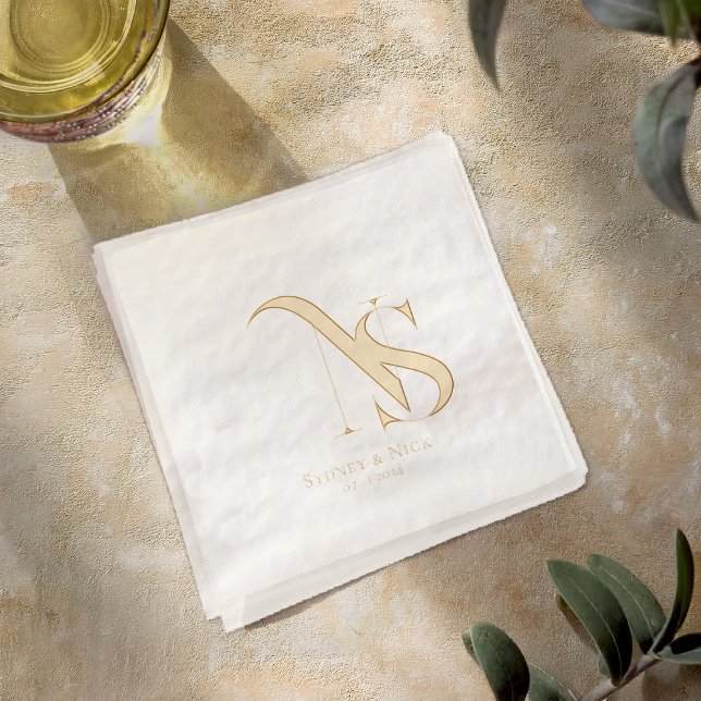 Modern Minimal | Wedding Monogram Napkins (Creator Uploaded)