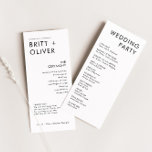 Modern Minimal Wedding Program Order Of Events<br><div class="desc">This is a modern wedding program featuring an elegant font and a minimalist layour. Edit all wording and all font and background colours. // For matching items, please visit the "HARLOW" collection in the Sincerely By Nicole Zazzle store. * If you like this design but don't see it available for...</div>